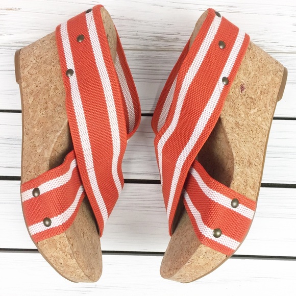 Lucky Brand Miller2 Orange Cork Platform Wedge 10 - Picture 4 of 8